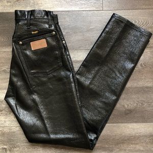 Vintage Wrangler High Rise Patent Faux Leather Pants Size 7
